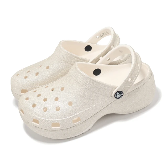 Crocs 洞洞鞋 Classic Platform Glitter W 女鞋 粉筆色 閃耀雲朵 厚底 卡駱馳(2072410WV)