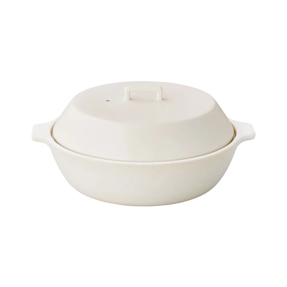 【Kinto】KAKOMI 土鍋 2.5L- 白(瓷器鍋 悶煮鍋 IH爐可用鍋)