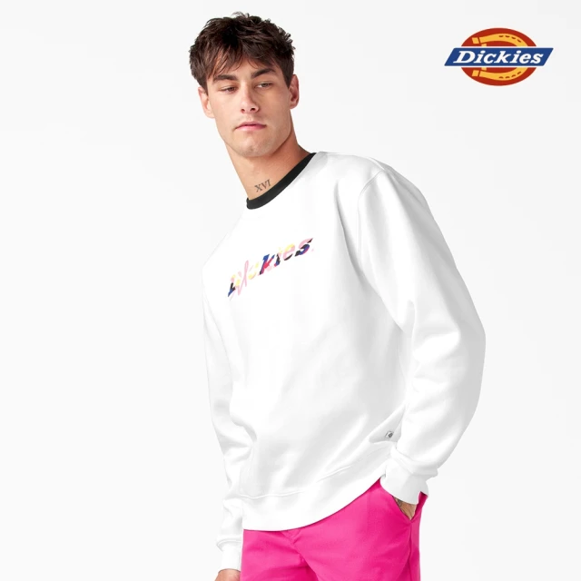 Dickies BCA 聯名－男款白色胸前品牌Logo圖案印花休閒大學T｜DK012215C4D