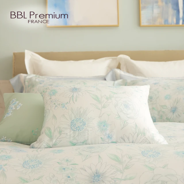 BBL Premium 100%天絲印花午安枕(清新薄荷藍)