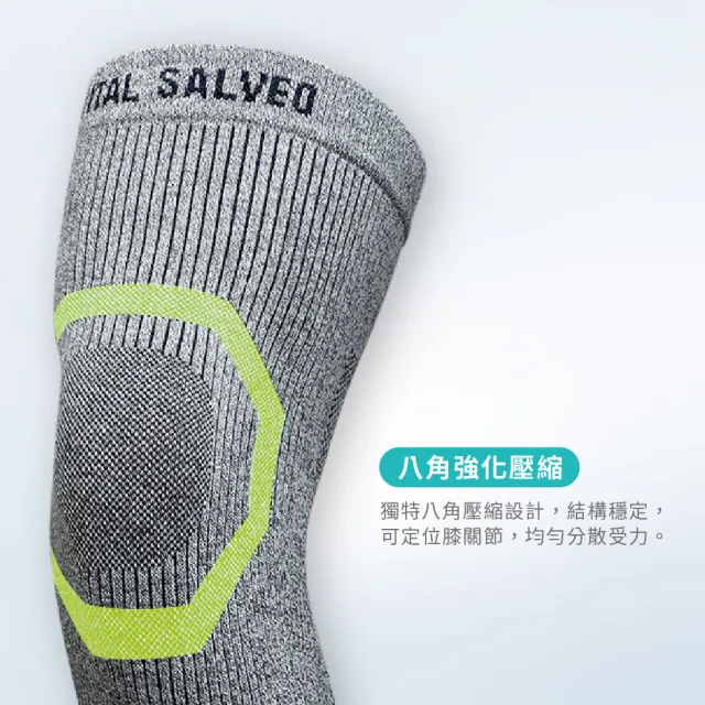 【Vital Salveo 紗比優】防護鍺舒適型護膝一雙入(多尺寸選擇/竹炭/運動休閒保健/舒適無支條-台灣製造)