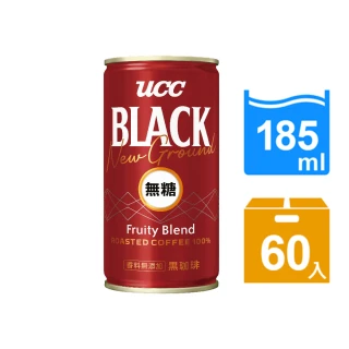 【UCC】赤·濃醇無糖咖啡185gx2箱(共60入)