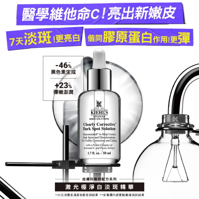 【契爾氏】官方直營 淨膚嫩皮組(Kiehl’s/金盞花化妝水250ml+淡斑精華30ml)