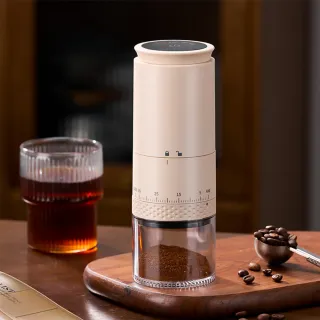 【伊德萊斯】智能數顯電動咖啡磨豆機 五檔可調 研磨咖啡機(隨行磨豆器 磨粉機 咖啡杯)