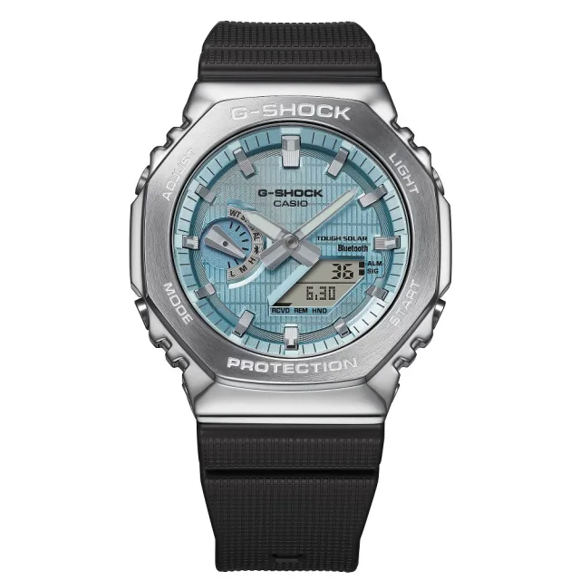 【CASIO 卡西歐】G-SHOCK金屬藍芽雙顯錶(GBM-2100A-1A2)