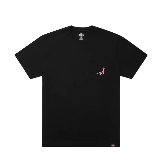 【Dickies】BCA 聯名－男女款黑色純棉背面品牌印花短袖T恤｜DK012220BLK