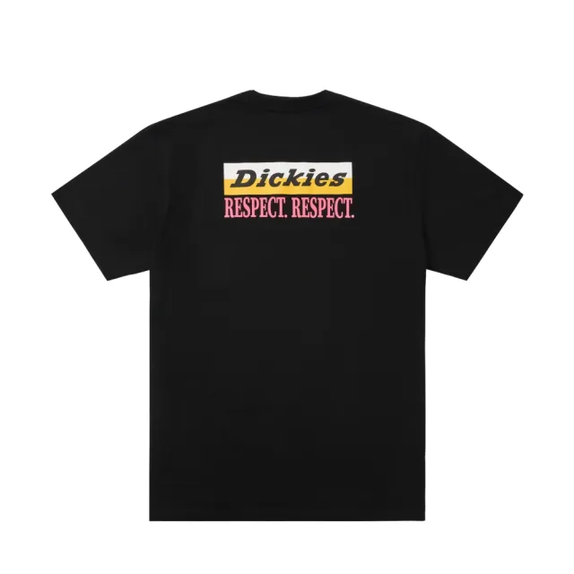 【Dickies】BCA 聯名－男女款黑色純棉背面品牌印花短袖T恤｜DK012220BLK