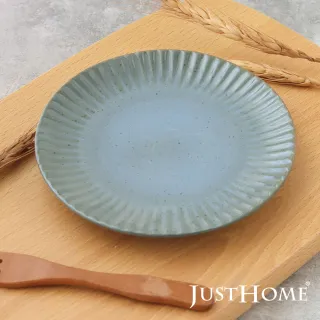 【Just Home】日式粗陶5.5吋平盤 迷霧藍(盤 平盤 點心盤)