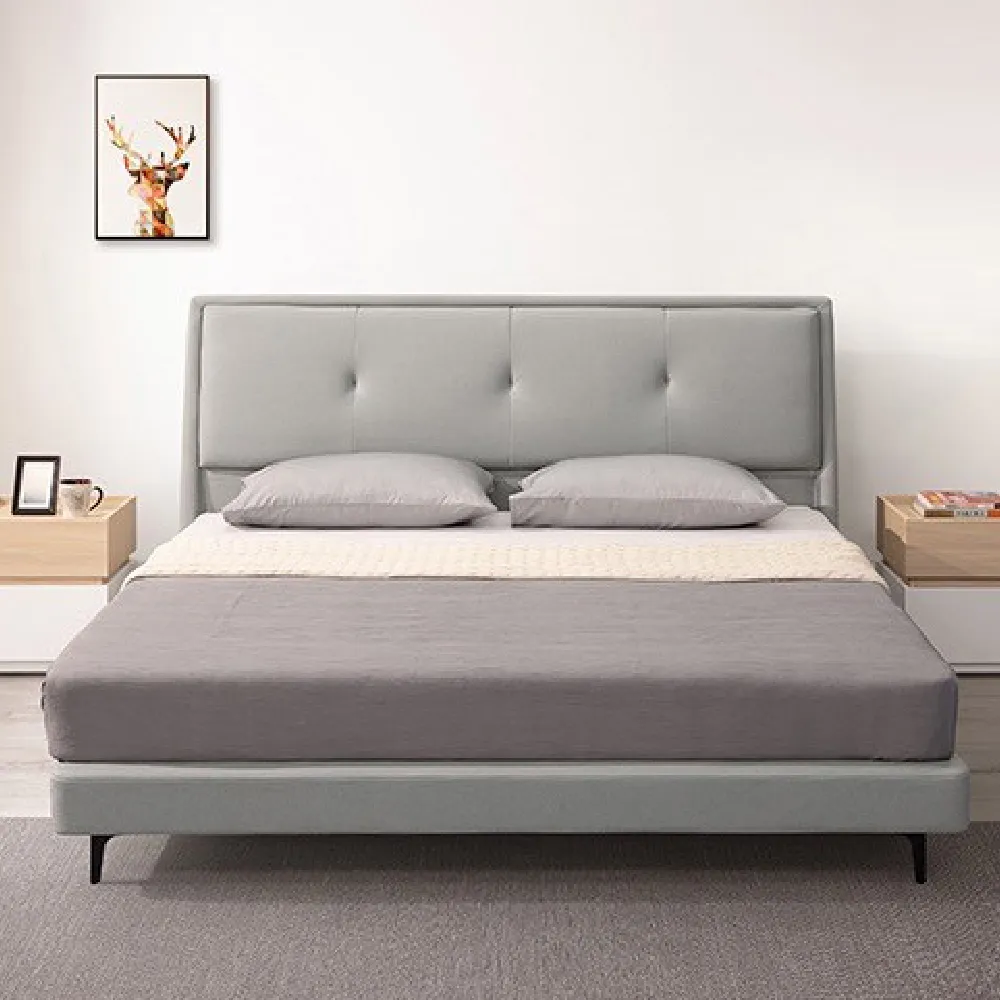 【ASSARI】凡爾賽科技布房間組 床頭片+床底(雙大6尺)