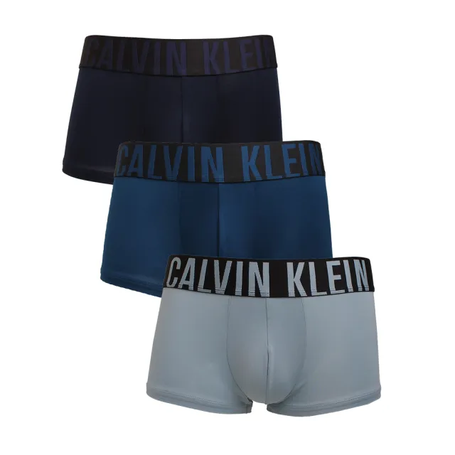 【Calvin Klein 凱文克萊】3件組 CK寬腰帶超細纖維低腰短版男內褲 四角男內褲(多款可選)
