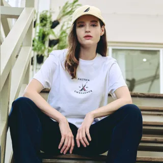 【NAUTICA】女裝 帆船刺繡短版短袖T恤(白色)