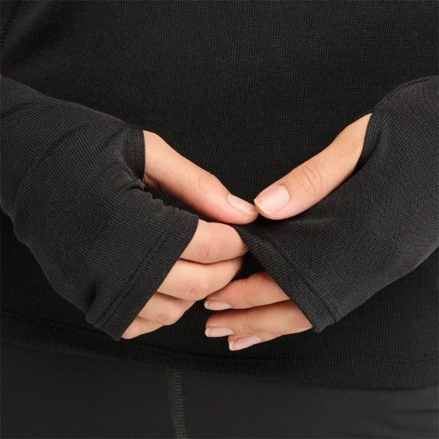【Timberland】女款黑色透氣排汗長袖T恤(A5ZDYX65)