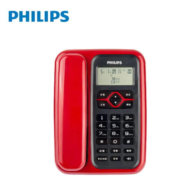 【Philips 飛利浦】超值2入組-來電顯示有線電話(CORD020)