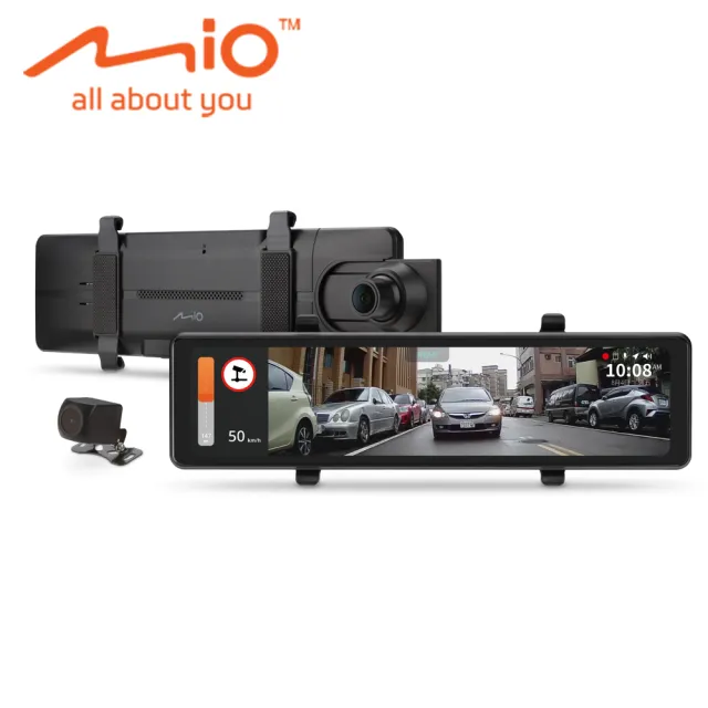 【MIO】MiVue™ D908 4K 安全預警六合一後視鏡型行車記錄器(- 送64G)