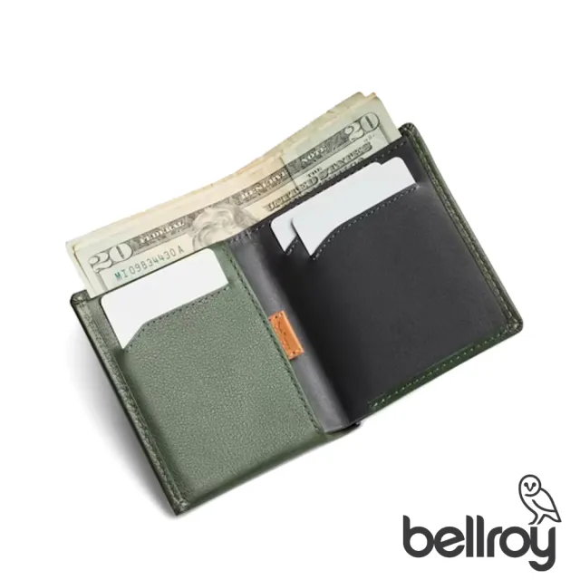 【Bellroy】Note Sleeve 系列真皮直式零錢短夾(騎兵綠)