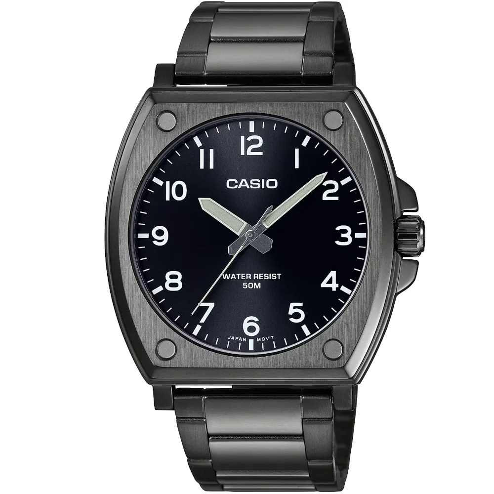 【CASIO 卡西歐】卡西歐大錶徑石英鋼帶男錶-黑(MTP-E730B-1A)