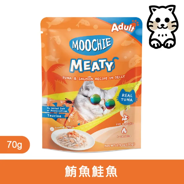 【Moochie姆吉】無穀鮮肉貓餐包系列-12入裝(完整肉塊貓點心)