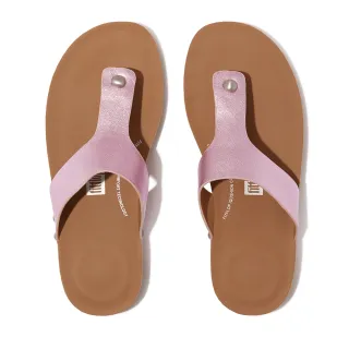 【FitFlop】iQUSHION皮革夾腳涼鞋(紫丁香色)