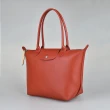 【LONGCHAMP】LONGCHAMP LE PLIAGE CITY奔馬LOGO長把拉鍊PVC肩背包(小/紅陶)