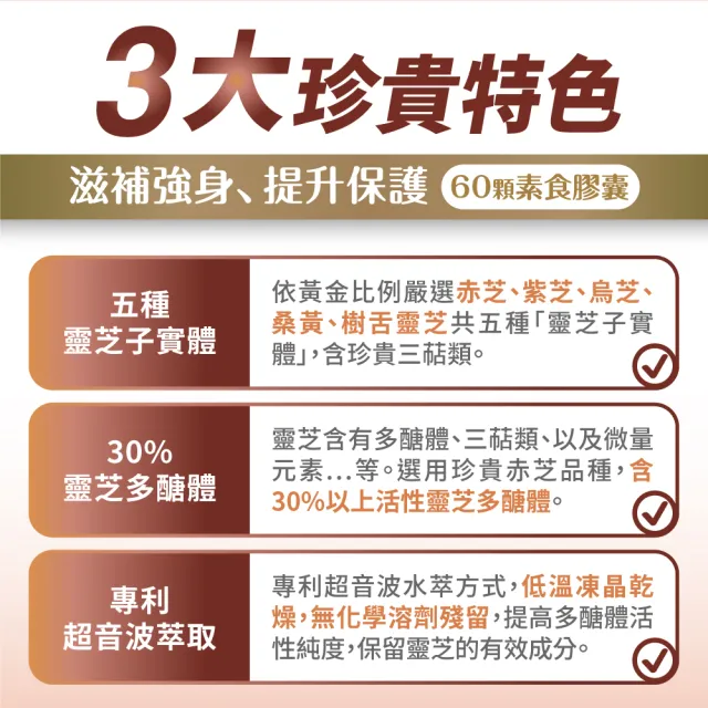 【達摩本草】專利靈芝子實體 2入組(60顆/盒）（共120顆)