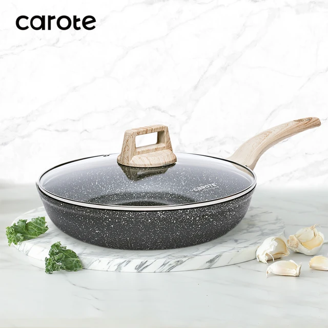 CAROTE EW系列 麥飯石不沾鍋 平底鍋 26cm 鍋具 炒鍋(電磁爐/ih爐)