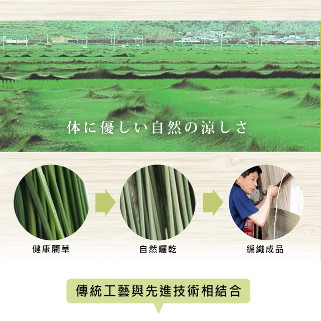 【BELLE VIE】日式純天然藺草蓆透氣涼墊-單人加大105x188cm(床墊/和室墊/客廳墊/露營可用)