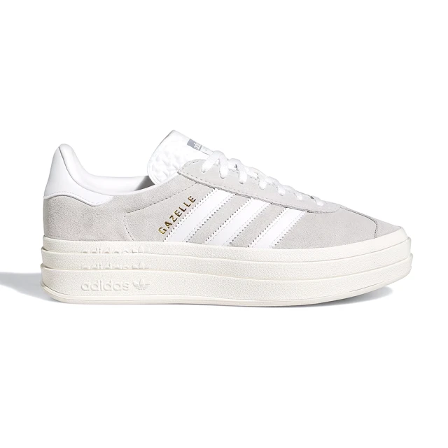 adidas 愛迪達 Gazelle Bold W 女鞋 灰白色 運動 經典 復古 三葉草 厚底 麂皮 休閒鞋 HQ6893