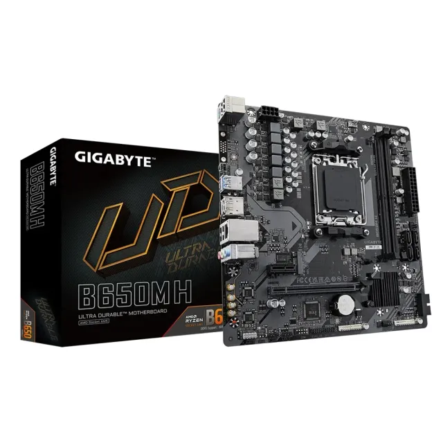 【GIGABYTE 技嘉】M+U組合★B650M H主機板+AMD Ryzen R7-7700 CUP