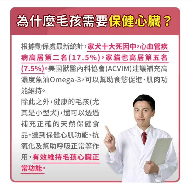 【毛孩時代】心臟專科保健粉x3盒(寵物保健品/貓狗心臟保健品/Q10)