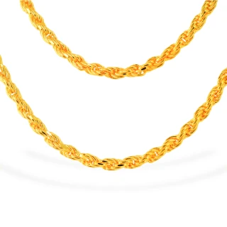 【福西珠寶】9999黃金項鍊 1.6尺麻花草繩項鍊(金重：2.84錢正負0.03錢)