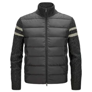 【MONCLER】秋冬新款 男款 羽絨羊毛拼接外套-深灰色(1號USA-S、2號USA-M、3號USA-L、4號USA-XL)