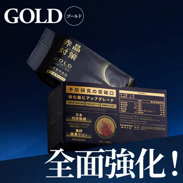 【TAIZAKU 火星生技】赤晶對策GOLD 20日份 40錠/盒(解晶代謝科技)