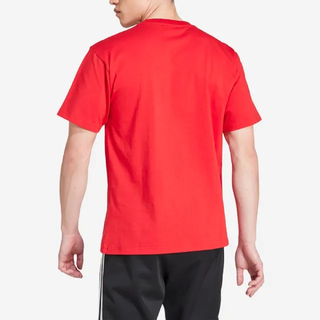 【adidas 愛迪達】短袖 TREFOIL Tee 男款 紅 白 三葉草 短T 愛迪達(JJ1219)