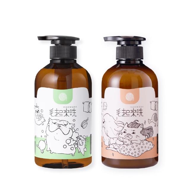 【MAOUP 毛起來】草本養護 癢癢退散寵物洗毛精 汪汪專用500ml+柔順護毛乳500ml(狗洗毛精 沐浴乳 潤絲)