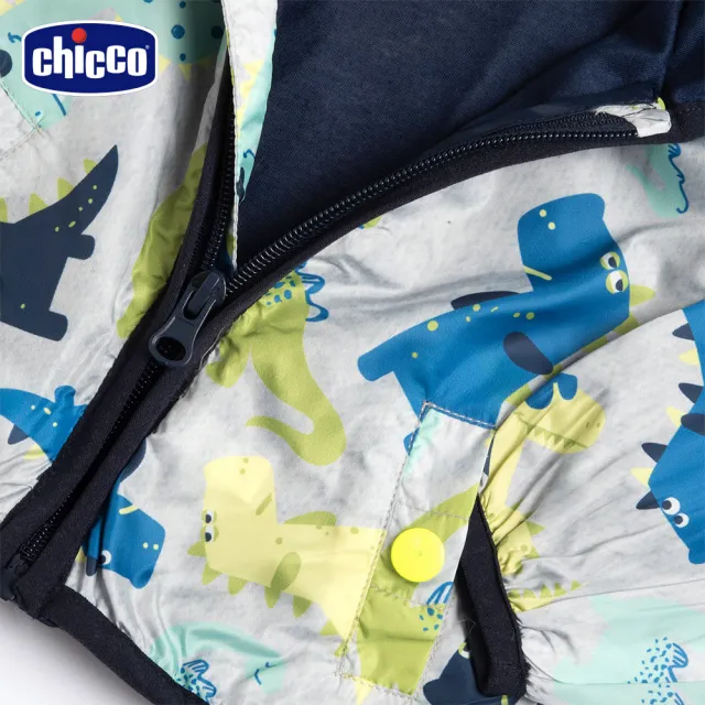 【Chicco】24SS-SB 彩色恐龍-滿版防風連帽外套 C