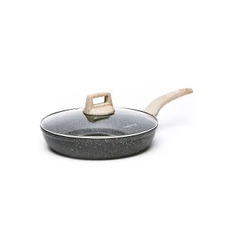 【CAROTE】EW系列 麥飯石不沾鍋 平底鍋 20CM 鍋具 炒鍋(電磁爐/ih爐)