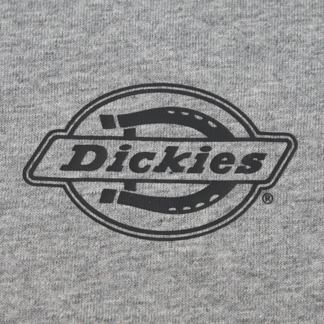 【Dickies】男女款羽灰色純棉撞色衣袖胸前小Logo印花寬鬆短袖T恤｜DK0A87CVCQ8