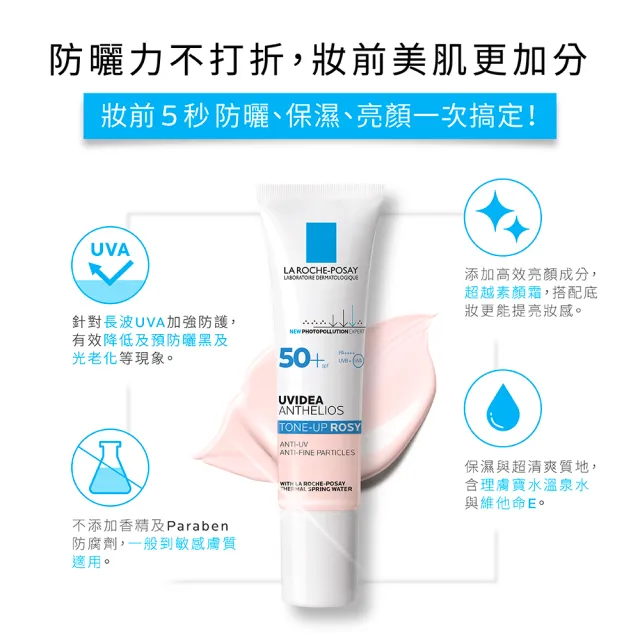 【理膚寶水】雙星限定組★全護清透亮顏防曬隔離乳UVA PRO 50ml+30ml  年度限定組C(瑰蜜霜)