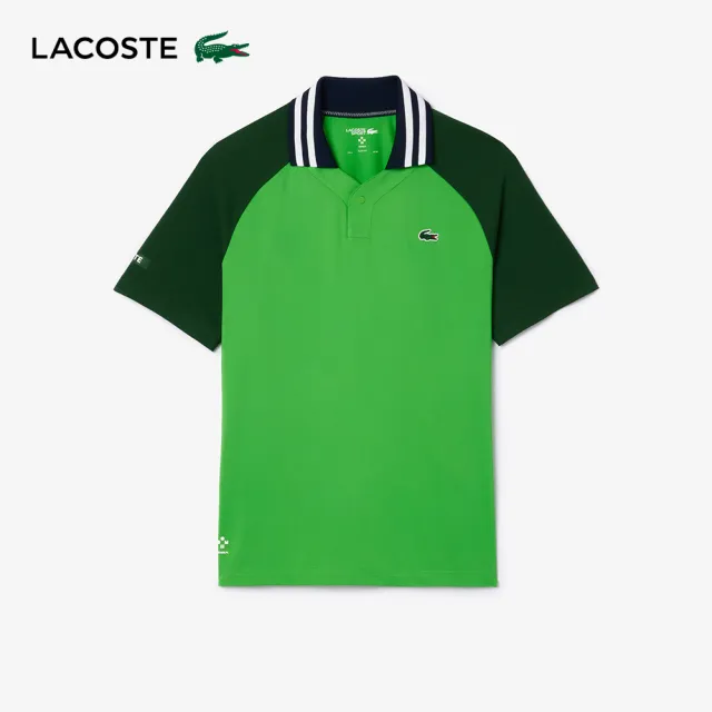 【LACOSTE】男裝-Lacoste x Daniil Medvedev 超乾網球短袖Polo衫(綠色)