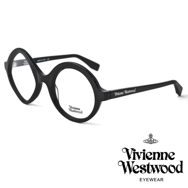 【Vivienne Westwood】經典設計不規則粗框造形光學眼鏡(黑色 VW966V05)