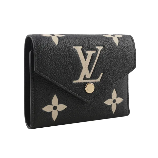 【Louis Vuitton 路易威登】Victorine Monogram 雙色牛皮三折短夾(M80968)