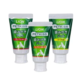 【LION 獅王】PETKISS寵物系列 犬貓通用牙膏40g(薄荷香味/雞肉風味/蘋果風味)