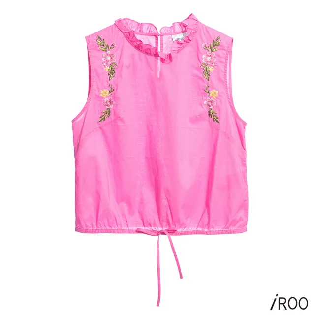 【iROO】花卉刺繡上衣