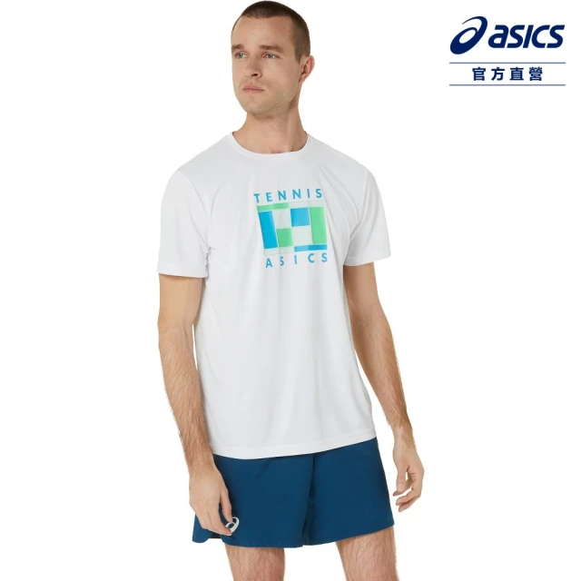 asics 亞瑟士 短袖上衣 男款 海外版 網球上衣(2041A300-100)