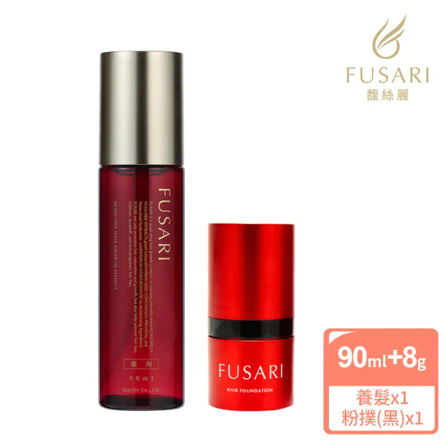 【FUSARI 馥絲麗】盈潤養髮精華90ml+速染蓬髮粉撲8g(養髮液 頭皮養護 頭皮護理 頭皮水)