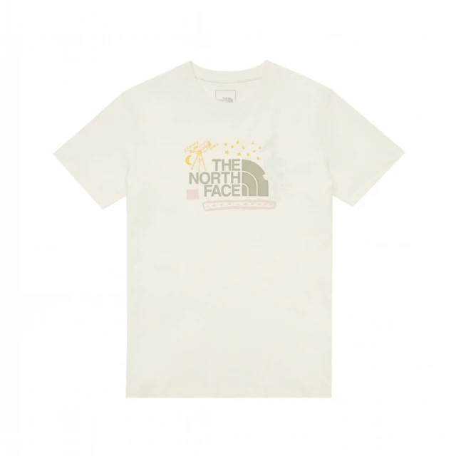 The North Face 北臉 上衣 女款 短袖上衣 運動 W SS BTS GRAPHIC STD TEE 米白 NF0A8ASMQLI