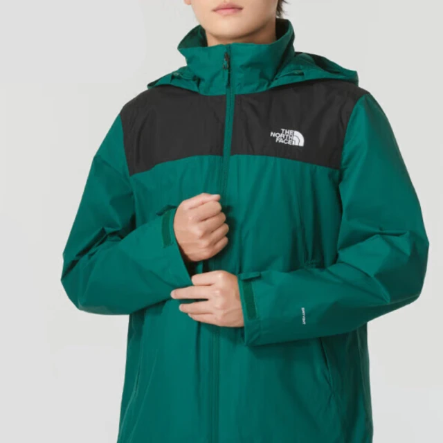 The North Face 北臉 外套 男款 運動連帽外套 衝鋒衣 防水透氣 保暖 M NEW SANGRO 黑綠 NF0A88FRS9W