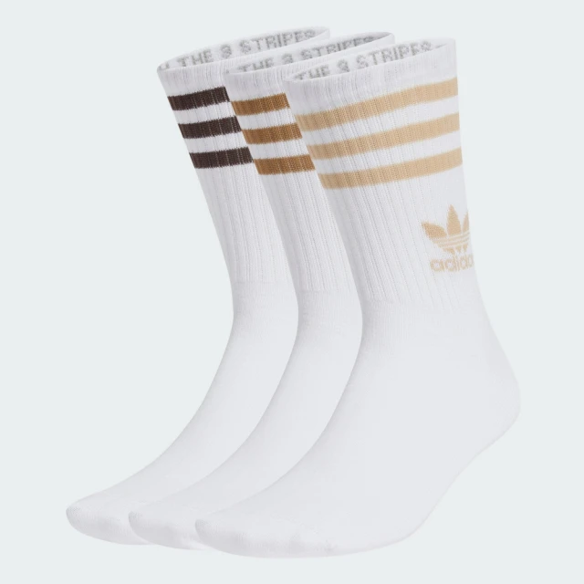 adidas 愛迪達 襪子 中筒襪 運動襪 3雙組 CREW SOCK 3STR 白咖 IX7513