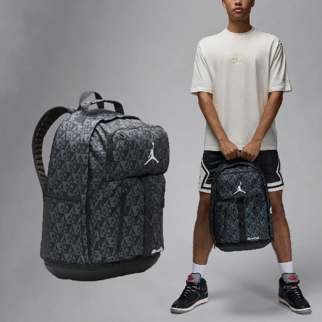 NIKE 耐吉NIKE 耐吉 後背包 Jordan Quai 54 Backpack 黑灰 15吋 可裝鞋 筆電包 運動包 背包(JD2433011AD-001)