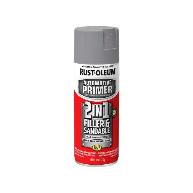 【RUST-OLEUM 樂立恩塗料】補土型可研磨底漆 灰色(抑制鐵鏽／340g 260510)